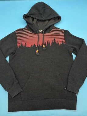 Tentree Men's Juniper Pullover Graphic Hoodie Sunset Forest Gray Men’s Small